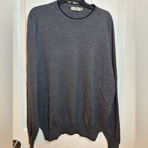 EUC CANALI Classic Gray with Black trim Men's Wool Sweater size 58(48US)
